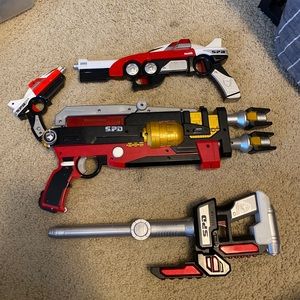 Bandai 2004 SPD power rangers Guns/sword bundle! Everything tested & works!